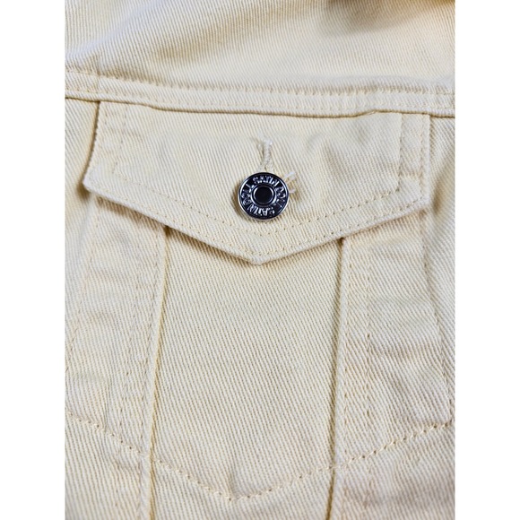 Satin Doll‎ Denim Jean Jacket Women's Teen Size XL Yellow Western Casual Sporty - Picture 4 of 14